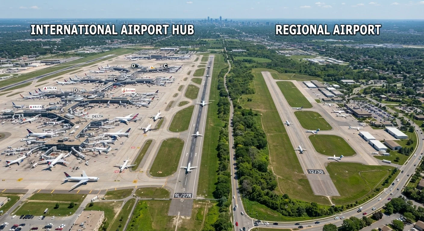 Choosing Between a Hub Connection and a Smaller Spoke Airport