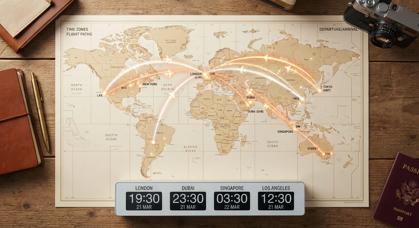 Flight Planning Across Time Zones Without Arriving Confused