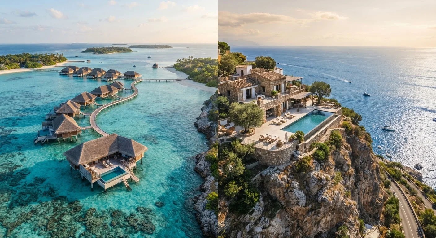 Overwater Bungalows vs. Clifftop Villas: Two Philosophies of Seclusion